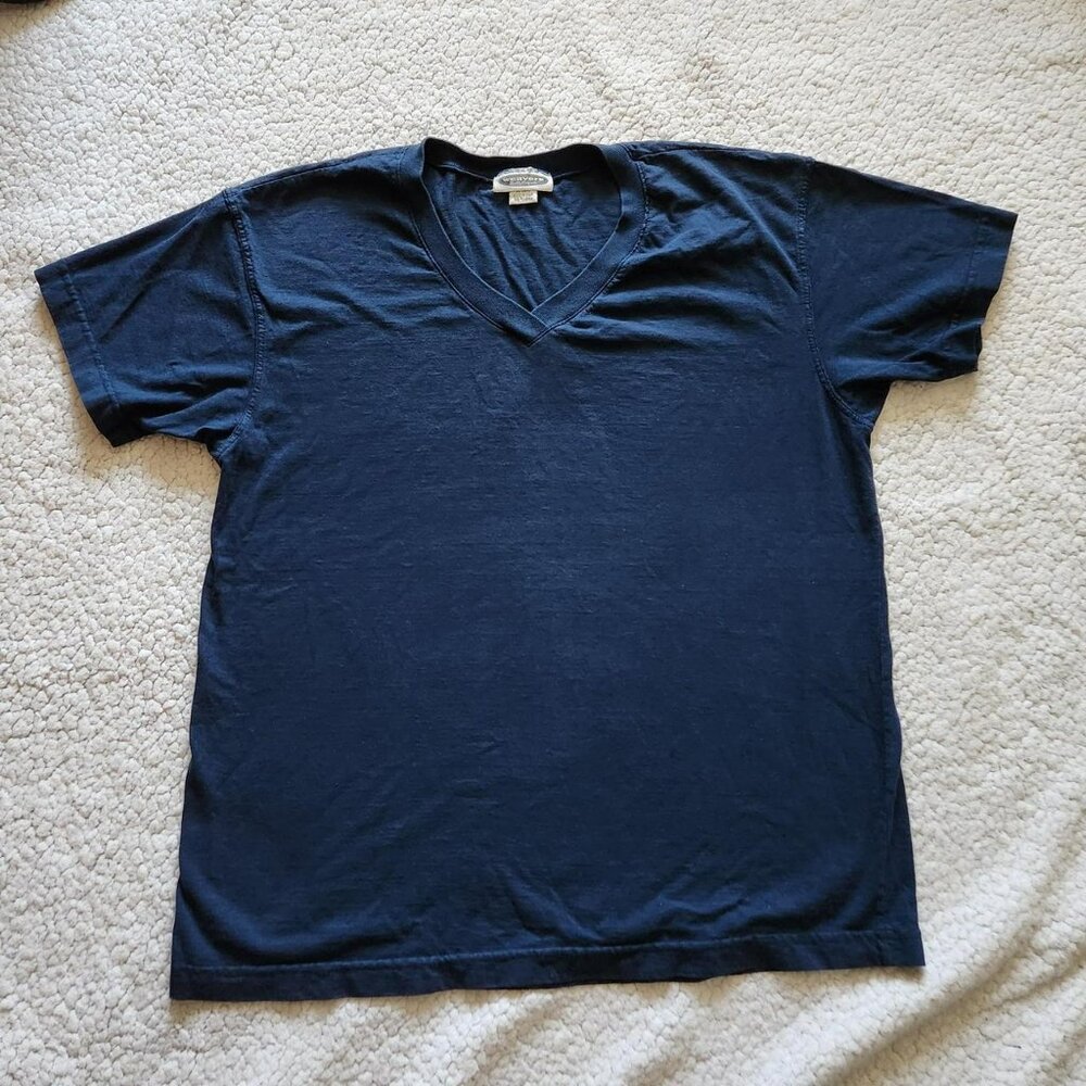 Weavers Vintage Y2k navy blue oversized t-shirt 100% cotton Made in USA Sz S/M